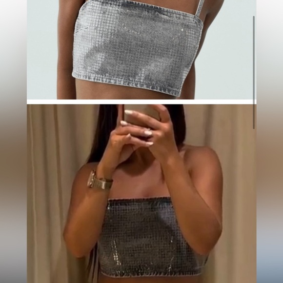 NWT ZARA TRF SEQUINNED FOIL
DENIM CROP TOP SIZE M
🚨 FINAL PRICE NO ACCEPT OFFERS - Picture 3 of 14